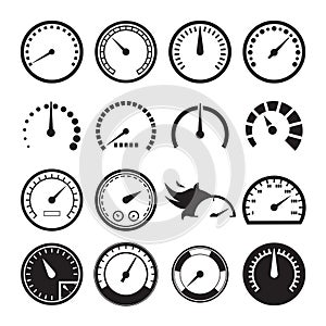 Set of speedometers icons