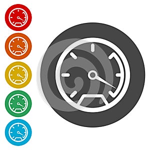 Set of speedometers icons. Vector illustration