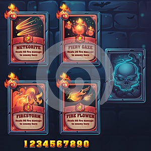 Set spell cards of meteorite, fiery gaze, firestorm, fire flowes