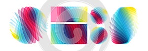 Set of spheres. Abstract wavy background with dynamic effect. Modern screen design for mobile app and web. Vector illustration