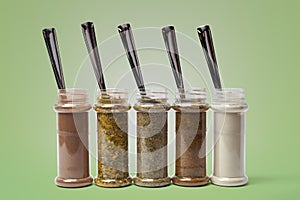 Set of spices in jars