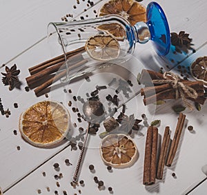 The set of spices for making mulled wine