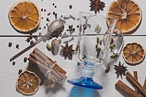 The set of spices for making mulled wine