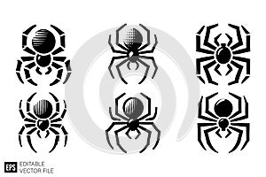 Set of Spider Silhouettes - Vector Illustration