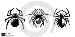 Set of Spider Silhouettes - Vector Illustration