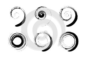 Set of Spiral Design Elements. Abstract Swirl Icons