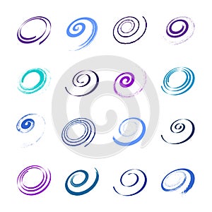 Set of Spiral Design Elements. Abstract Swirl Icons