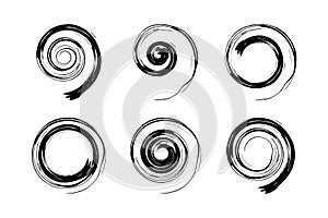 Set of Spiral Design Elements. Abstract Swirl Icons