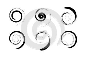 Set of Spiral Design Elements. Abstract Swirl Icons