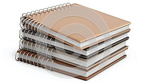 A set of spiral notebooks, wire steel bindings, notepad springs, document covers, and booklet sheets, with a metal