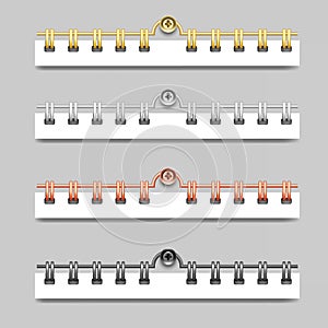 Set of spirals for wall calendars realistic vector