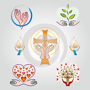 Set of Spirituality - Religion - Faith Icons - Several Colors