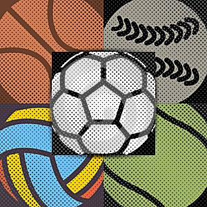 Set sport background, vector illustration.