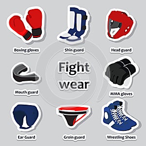 Set of sport equipment for martial arts