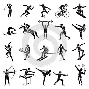 Set of Sport icon symbol black color