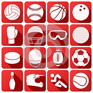 Set of sport icons in flat design