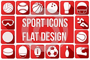 Set of sport icons in flat design