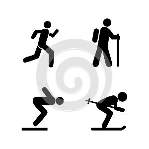 Set of sport icons on a white background. Vector illustration