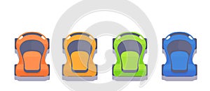 Set of sport modern top view race car. Vector flat style illustration.