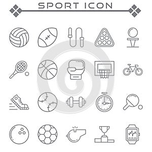 Set of sport Related Vector Line Icons.