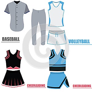 Set of sport uniforms