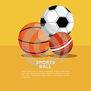 Set of sports balls equipment icons photo