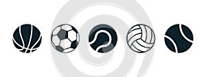 Set of sports balls icon - vector