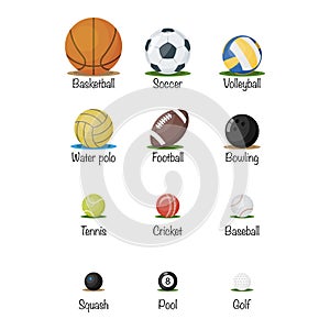 Set of sports balls. vector