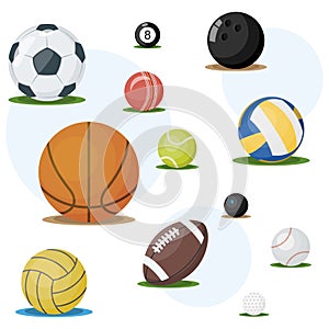 Set of sports balls. vector