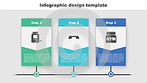 Set Sports nutrition, Step platform and . Business infographic template. Vector