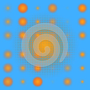 Set of spotted Orange halftone. EPS 8