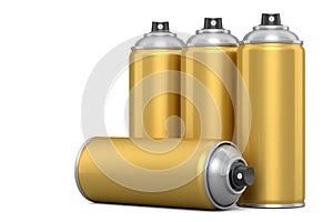 Set of spray paint cans isolated on white background. Spray bottle and dispenser