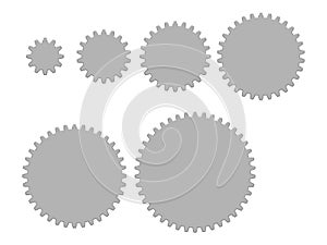 set of spur gear on white background