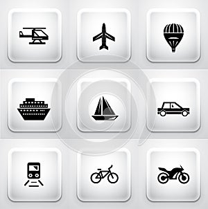 Set of square application buttons: navigation