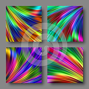 Set of square banners, Colorful vector abstract background, diagonal bright lines, design element