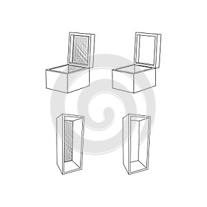 Set of Square furniture minimalist logo, vector icon illustration design template