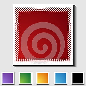 Set of Square Icons - Half Tone - Blank