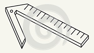 Set Square Ruler Tool Vector for Geometry and Design, vector design Generative AI