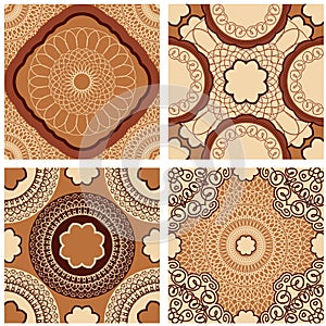 Set of squared backgrounds - ornamental seamless patterns