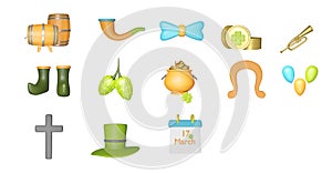 Set Of St Patrick`s Day Celebration Elements In 3D
