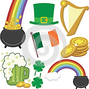 A Set of St Patrick`s Day Icons