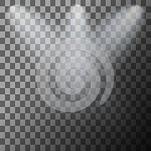 Set of stage illuminated spotlight