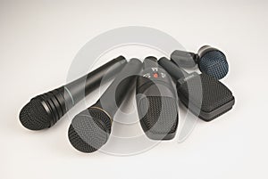 Set of stage microphones
