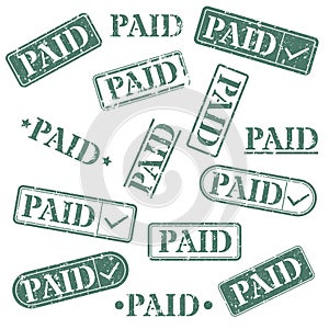 A set of stamps is paid, vector illustration.