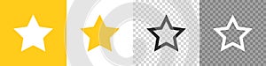 Set star icon on transparent background. Flat vector, app and web design