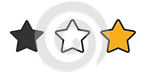 Set of stars icons on a white background in a flat design