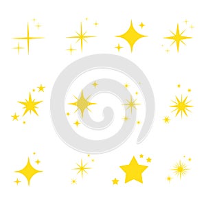 Set of stars. Vector illustration of stars on a white background