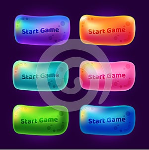 Set of 3 Start Game Buttons for arcade video games.
