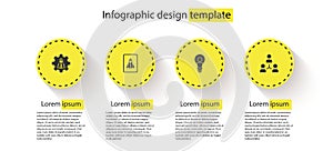 Set Startup project concept, , Head with lamp bulb and Project team base. Business infographic template. Vector