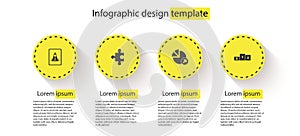 Set Startup project concept, Piece of puzzle, Financial growth and Business podium. Business infographic template